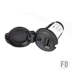 USB AUX インターフェースアダプタプジョーシトロエン補助 USB プラグソケット 96647952XT 96671143XT - black