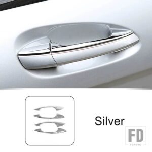 ドアプルハンドルパネルカバーカーボンパターンメルセデスベンツ C E GLK ML CLA クラス W166 W117 X204 W204 外装アクセサリー - silver