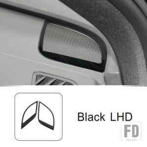 ダッシュボードサイドスピーカーパネルフレーム装飾ステッカーステンレストリムアウディ Q5 2018-2022 LHD インテリアアクセサリー - Black