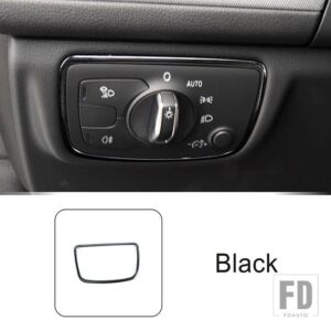 ダッシュボードヘッドランプスイッチ装飾フレームカバーステッカーアウディ A6 C7 2012-2018 インテリアライトカーボンカラーストリップ - black　brushed