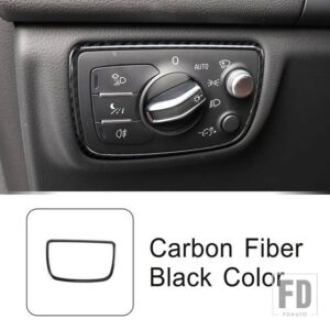 ダッシュボードヘッドランプスイッチ装飾フレームカバーステッカーアウディ A6 C7 2012-2018 インテリアライトカーボンカラーストリップ - carbon　fiber　black