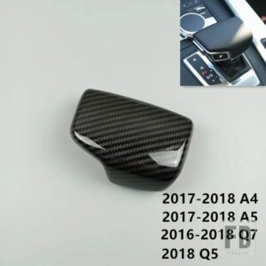 アウディ用カースタイリング A4 B9 A5 A6 C7 S6 A7 Q7 Q5 ギアシフトハンドルヘッドフレームカバーインテリアアクセサリーカーボンステッカー - B