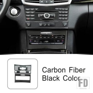コンソールエアコン CD コントロールボタンパネルフレーム装飾メルセデスベンツ E クラス W212 2009-2011 カーボン色 - Carbon　Fiber　Black