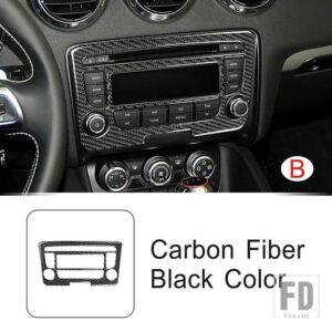 コンソール制御 CD プレーヤーパネルフレームトリムアウディ TT 8N 8J MK123 TTRS 2008-2014 カーボン装飾インテリアカーアクセサリー - model　B