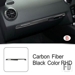 ダッシュボード副パイロット収納グローブボックストリムカバーストリップカーボンアウディ TT 8N 8J MK123 TTRS 2008-2014 インテリアカーアクセサリー - RHD　model　B
