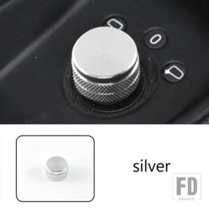 ドア窓バックミラーコントロール調整ボタンサークル装飾カバートリムアウディ A3 8V S3 2014-18 インテリアアクセサリー - silver