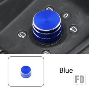 ドア窓バックミラーコントロール調整ボタンサークル装飾カバートリムアウディ A3 8V S3 2014-18 インテリアアクセサリー - Blue
