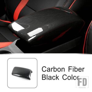 アウディ A3 8V 2013-2020 カーボンテクスチャコンソールアームレスト片付けボックスパネルカバー装飾トリムインテリアカーアクセサリー - Carbon　Fiber　Color