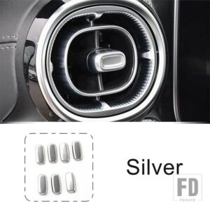 カーセンターコンソールフロントリア空調アウトレットスパンコールメルセデスベンツ C クラス W206 2022 カーボンカラーステッカー - Silver