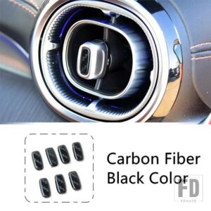 カーセンターコンソールフロントリア空調アウトレットスパンコールメルセデスベンツ C クラス W206 2022 カーボンカラーステッカー - Carbon　Fiber　Black