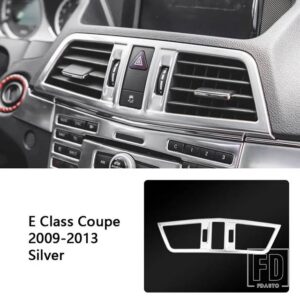 カーセンターコンソールエアコンフレーム装飾ステッカーメルセデスベンツ E クラスクーペ W207 C207 2009-13 カーボン色 - Silver