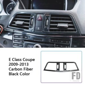カーセンターコンソールエアコンフレーム装飾ステッカーメルセデスベンツ E クラスクーペ W207 C207 2009-13 カーボン色 - Carbon　Fiber　Black