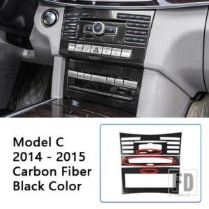 カーセンターコンソール空調 CD フレーム装飾ステッカーメルセデスベンツ E クラス W212 2009-11 カーボン黒色 - C　Carbon　Fiber　Black