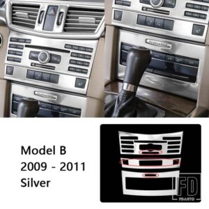 カーセンターコンソール空調 CD フレーム装飾ステッカーメルセデスベンツ E クラス W212 2009-11 カーボン黒色 - B　Silver