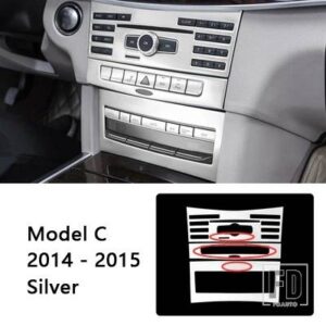カーセンターコンソール空調 CD フレーム装飾ステッカーメルセデスベンツ E クラス W212 2009-11 カーボン黒色 - C　Silver