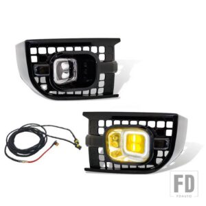 LED フォグランプキットデイタイムランニングライトフォグランプカバーとハーネスランドローバーディフェンダー 2020 2021 2022 - yellow　light