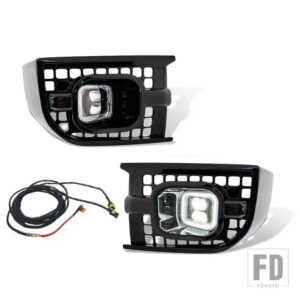 LED フォグランプキットデイタイムランニングライトフォグランプカバーとハーネスランドローバーディフェンダー 2020 2021 2022 - white　light