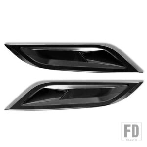 2 個車装飾フロントフードボンネットサイドトリムカバー ABS エアフローインテークスクープベント積雪カバー 2020 ランドローバーディフェンダー - 1pair