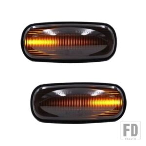 10 ピース/キットスモークレンズフル LED ランプアップグレードキットランドローバーディフェンダー 1990-2016 フロントリアリバースフォグサイドライト - dynanic　side　light
