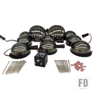 10 ピース/キットスモークレンズフル LED ランプアップグレードキットランドローバーディフェンダー 1990-2016 フロントリアリバースフォグサイドライト - smoke