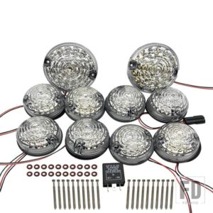 10 ピース/キットスモークレンズフル LED ランプアップグレードキットランドローバーディフェンダー 1990-2016 フロントリアリバースフォグサイドライト - clear