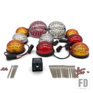 10 ピース/キットスモークレンズフル LED ランプアップグレードキットランドローバーディフェンダー 1990-2016 フロントリアリバースフォグサイドライト - colorful
