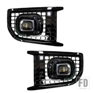 ランドローバーディフェンダー 2020 2021 2022 LED フォグランプキットデイタイムランニングライトフォグランプカバーとハーネス - WHITE　LIGHT