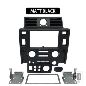 カースタイリングチューニングインテリアパーツダブルディンフェイシアキットランドローバーディフェンダーマットブラックカーボンルック - matt　black