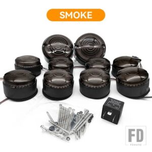 10 個スモークリアフォグランプライトフル LED ランプアップグレードキットランドローバーディフェンダー 1990-2016 - new　smoke