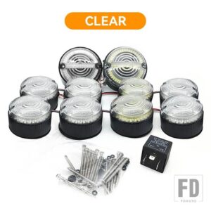 10 個スモークリアフォグランプライトフル LED ランプアップグレードキットランドローバーディフェンダー 1990-2016 - new　clear