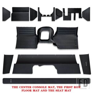フロアマットとセンターコンソールマットランドローバーディフェンダー 90 110 TDI300 TD5 アンチスリップ車 - the　whole　set