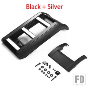 ランドローバーディスカバリー 3/4 LR3 2003-2009 LR4 2010-2017 スペシャルなアクセサリー折りたたみ式昇降可能なステンレスルーフはしご - silver　and　black