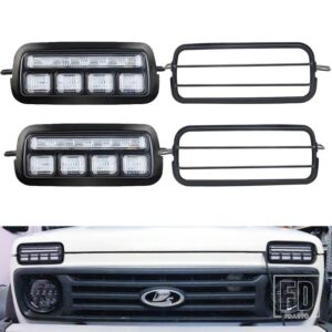 LADA NIVA 4X4 1995 LED DRL ライトリレーランニングウインカー PMMA/ABS プラスチック機能アクセサリーカースタイリングチューニング - LIGHT　AND　COVER