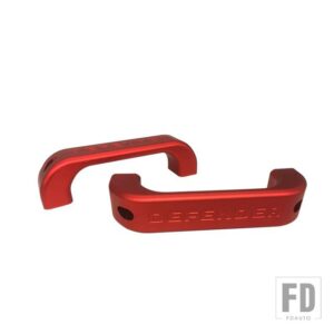 車内黒合金グラブドアハンドルカバートリムランドローバーディフェンダー 110 90 2007-2016 カーアクセサリー - B　style　2pcs　RED