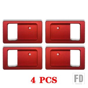 ランドローバーディフェンダー 90 110 130 2004-18 合金車内ドアボウル装飾カバーディフェンダー自動 - 4pcs　red