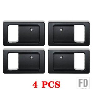 ランドローバーディフェンダー 90 110 130 2004-18 合金車内ドアボウル装飾カバーディフェンダー自動 - 4pcs　black