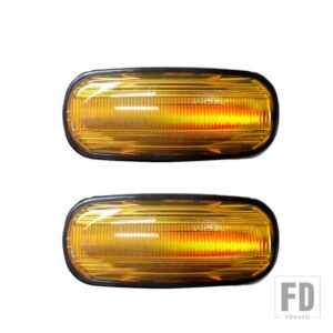 2X アンバー LED サイドマーカーライトリピーターインジケータランプランドローバーランドローバーディスカバリー 2 99-04 ディフェンダーフリーランダー 1 - Dynamic　golden