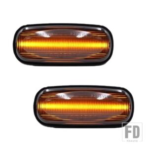 2X アンバー LED サイドマーカーライトリピーターインジケータランプランドローバーランドローバーディスカバリー 2 99-04 ディフェンダーフリーランダー 1 - Normal　black