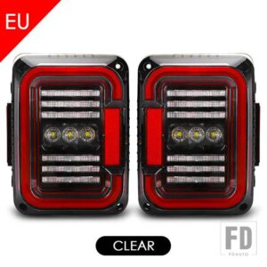 LED テールライトジープラングラー JK テールライトブレーキライトターニングライトランニングライト用ジープ - EU　version　clear