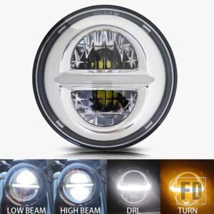 H4 12V 1 個オートバイ 5-3/4 5.75 LED ヘッドライト 883 スポーツスター用トリプルローライダーワイドグライドヘッドランプ - 1PCS　5050