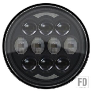 H4 12V 1 個オートバイ 5-3/4 5.75 LED ヘッドライト 883 スポーツスター用トリプルローライダーワイドグライドヘッドランプ - 1pcs　black
