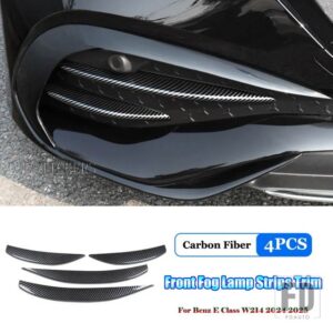 メルセデスベンツ E クラス W214 E200 E220 E260 E300 2024 2025 ABS カーアクセサリーフロントバンパーフォグランプグリルストリップトリムカバー - Carbon　Fiber