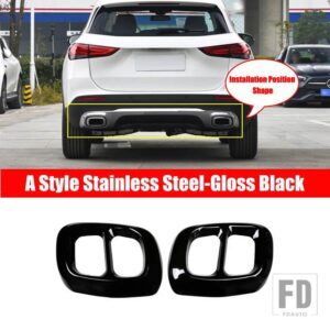 メルセデスベンツ GLB GLA クラス X247 X156 H247 2015-2023 カーアクセサリー喉マフラーマフラーテールカバートリム - A　Style-Black