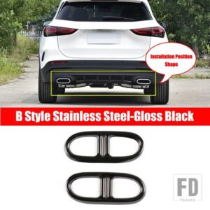 メルセデスベンツ GLB GLA クラス X247 X156 H247 2015-2023 カーアクセサリー喉マフラーマフラーテールカバートリム - B　Style-Black