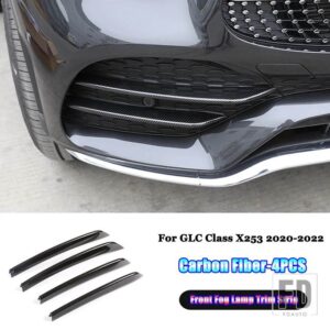 メルセデスベンツ GLC クラス X253 2020-2022 + カーアクセサリーフロントバンパーリップグリルスプリッタースポイラーフォグランプカバートリムストリップ - 2