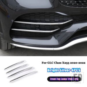 メルセデスベンツ GLC クラス X253 2020-2022 + カーアクセサリーフロントバンパーリップグリルスプリッタースポイラーフォグランプカバートリムストリップ - 3
