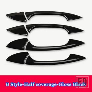 メルセデスベンツ A CLA GLA クラス W176 C117 クーペ W117 X156 2013-2019 カーアクセサリー外装ドアハンドルボウルトリムカバーフレーム - Gloss　Black　Half, For　Left　Hand　Drive