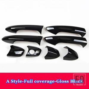 メルセデスベンツ A CLA GLA クラス W176 C117 クーペ W117 X156 2013-2019 カーアクセサリー外装ドアハンドルボウルトリムカバーフレーム - Gloss　Black　Ful, For　Left　Hand　Drive
