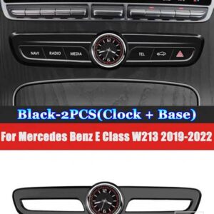 メルセデスベンツ C クラス W205 E クラス W213 GLC X253 2015-2022 カーアクセサリーセンターコンソールエアコンクォーツ時計時計 - For　W213　Black