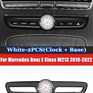 メルセデスベンツ C クラス W205 E クラス W213 GLC X253 2015-2022 カーアクセサリーセンターコンソールエアコンクォーツ時計時計 - For　W213　White